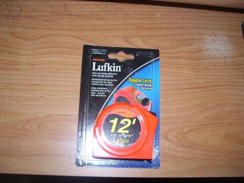 Lufkin Hi-Viz Measuring Tape Rule 3/4&#034; x 12&#039; Plastic Case Orange