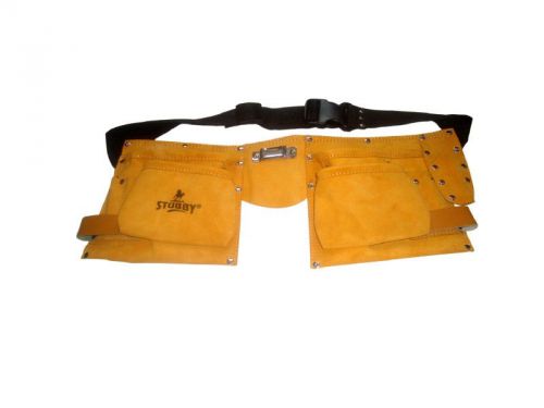 Split leather tool bag 12 pocket double stitched, adjustable belt for sale