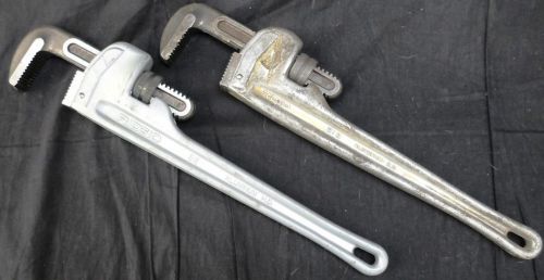 Lot of 2 rigid 818 (18&#034;) pipe wrenches for sale