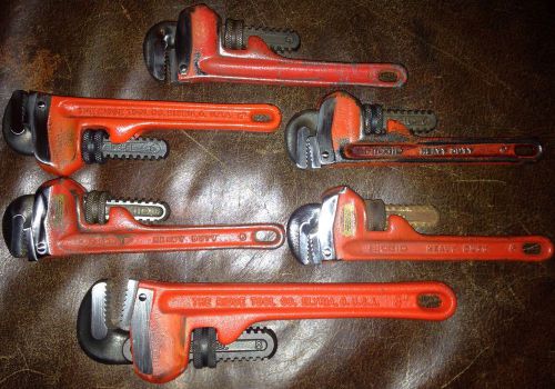 Ridgid 6 Pipe Wrenches 8&#034; &amp; 6&#034; Good Lot Ridge Tool Company!! USA