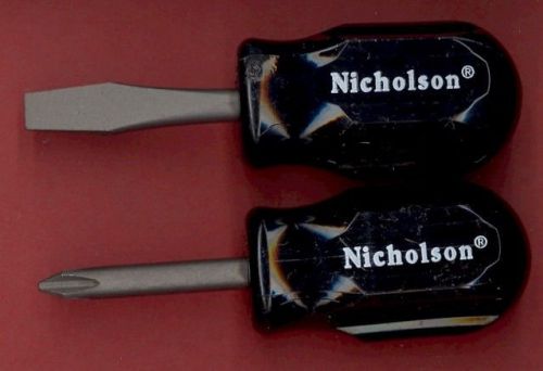 Nicholson stubby philips &amp; slotted head screwdriver set for sale