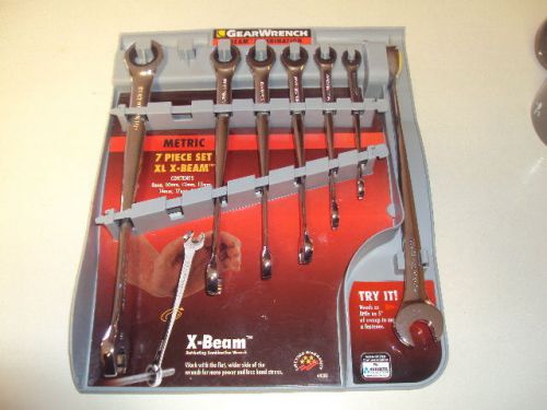 GearWrench METRIC X-Beam Combination Racheting Wrench 7pc Set, Brand New!