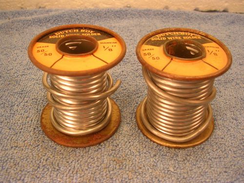 Vintage dutch boy 50/50 1/8&#034; diameter solder 1lb 4oz  solid wire for sale