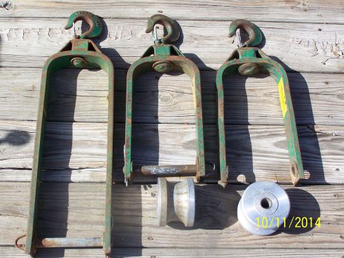 GREENLEE 651 12&#034; &amp; 653 24&#034; HOOK - TYPE CABLE SHEAVE PULLEY selling as ONE lot
