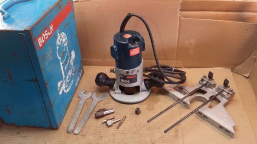 BOSCH 1604 Heavy Duty Fixed Base Router &amp; Router Guide, W/Box