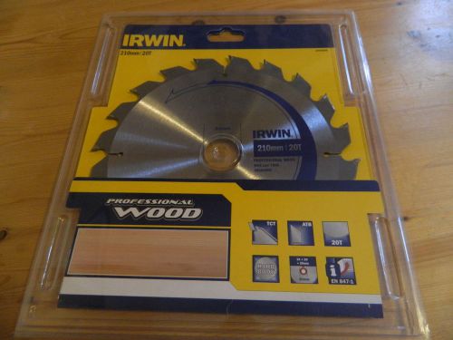 Irwin wood cut circular saw blade 210mm x 30 25 20 &amp; 16mm bore x 20 teeth tct for sale