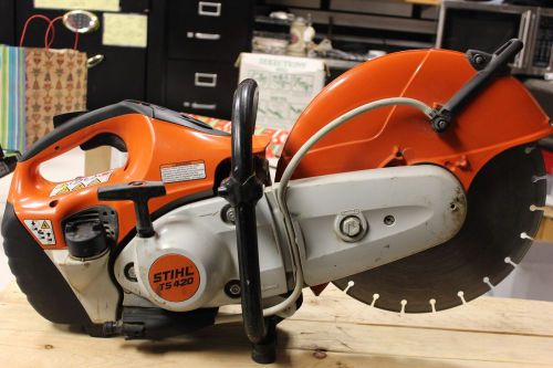 Stihl ts420 gasoline industrial concrete saw with new 14&#034; blade for sale