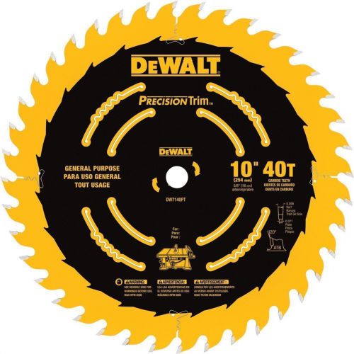 10 Tooth Atb Ripping Crosscutting Saw Blade With 5/8 Arbor Tough Dw7140pt