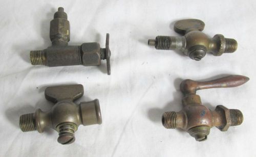 Antique brass petcock 4 pieces Gas tank valves shut off valve
