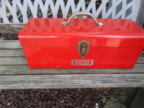 VINTAGE DUPLEX STEEL TOOL BOX, CHEST, MODEL 0920, VERY GOOD USED CONDITION