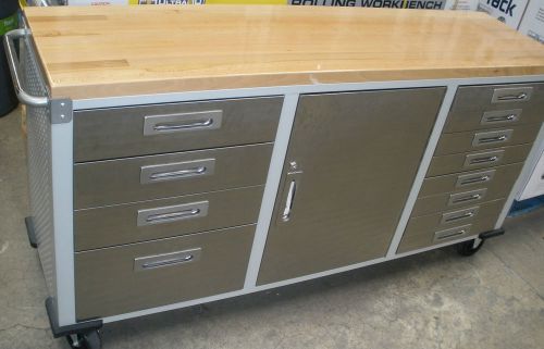 6&#039; STAINLESS STEEL ON ROLLING WORKBENCH TOP TOOLBOX SNAP SHUT DRAWERS Christmas?