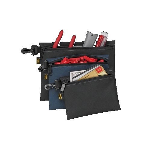 CLC 1100 3-Pack Zippered Clip-On Tool Pouch Multiple Uses! - NEW!!