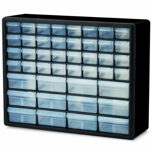 44 Drawer 20&#034;x16&#034;x6 1/2&#034; Plastic Parts Storage Hardware and Craft Cabinet Black