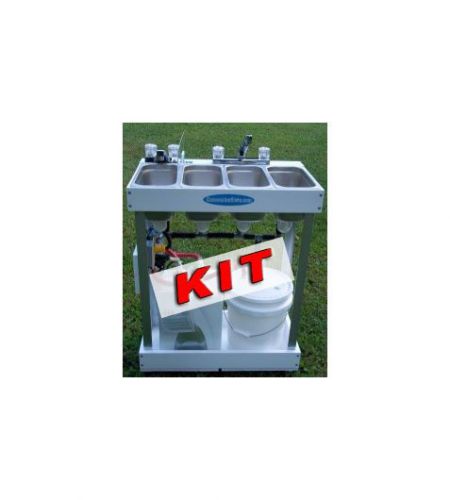 Concession Sink KIT WITH PARTS. 3 Compartment with Hot Water, Hand Washing