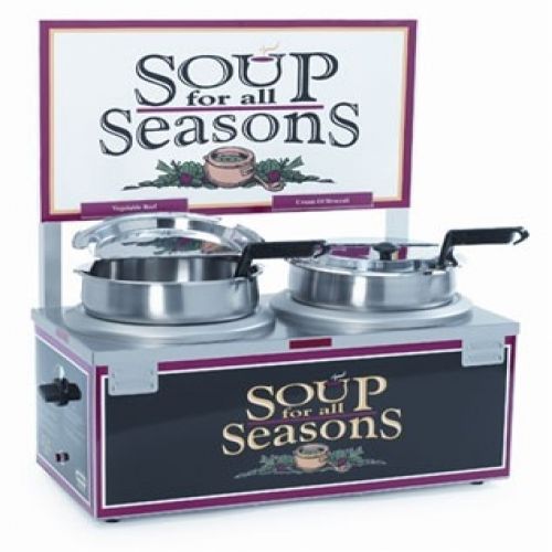 6510-d7 double 7 qt. soup warmer with header for sale