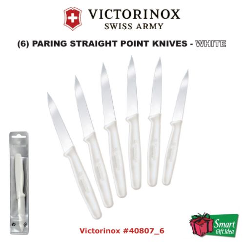 Victorinox (6) Paring Knives, 3 1/4 &#034; Blade, White Handle #VIC-40807_6