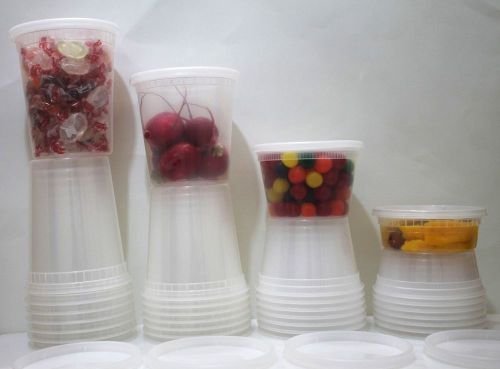 Deli Food storage Containers microwave-freezer safe COMBO 32 sets 32-26-16-8 oz