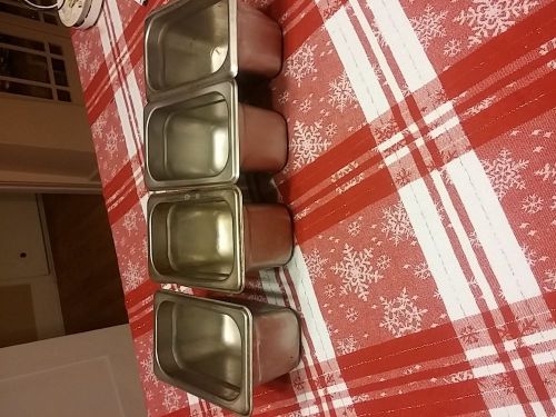 Lot of 4 anti-jam steam table pan 1/9 size 4 inch deep nsf compliant for sale