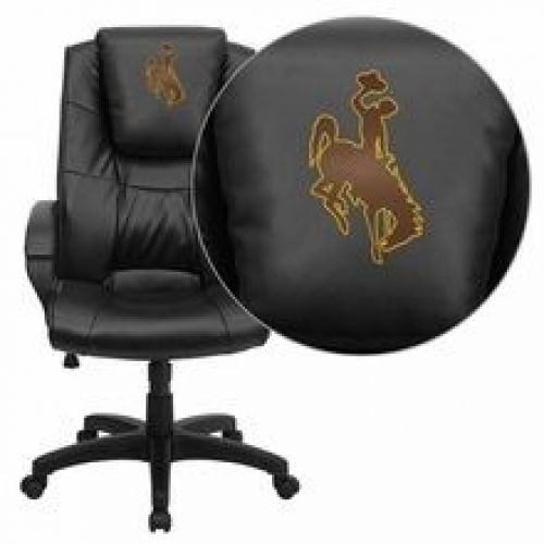 Flash Furniture GO-5301BSPEC-BK-LEA-40020-EMB-GG Wyoming Cowboys and Cowgirls Em