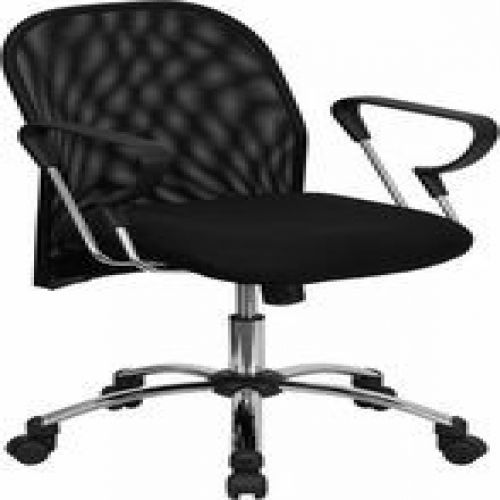 Flash Furniture BT-215-GG Mid-Back Black Mesh Office Chair with Chrome Base