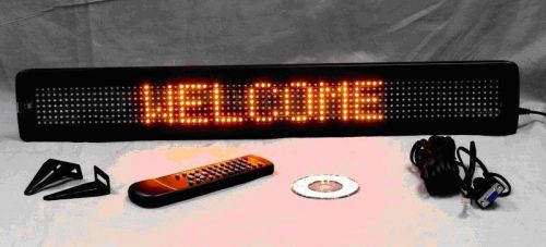 Amber 4&#034;x26&#034; led programmable sign moving message display text free shipping for sale