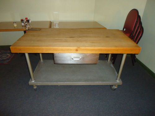 maple butcher block  pastrey meat cutting table restaurant