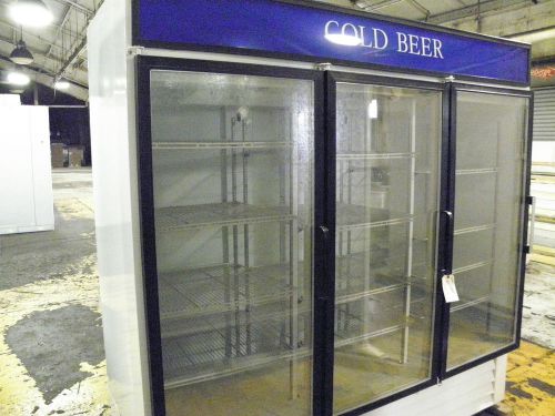 Hussmann three door reach in refrigerated merchandise dairy deli meat display for sale