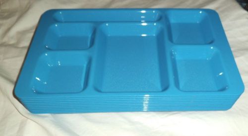 Set of 10 Cambro 1596CW Blue Lunch Trays *EXCELLENT CONDITION*