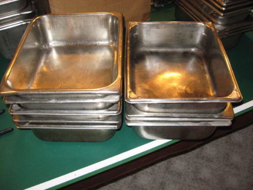 NINE   1/2 Size 12 x 10 Stainless Steel SS Buffet Steam Table Insert Pan 4 Deep