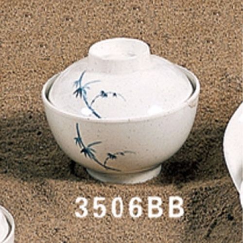 3506BB 10 oz Blue Bamboo Design Special Bowl With Lid