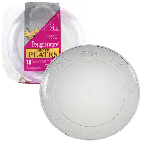 180ct WNA 6&#034; Designerware Clear Plastic Heavyweight Plates Dessert Appetizer Lot