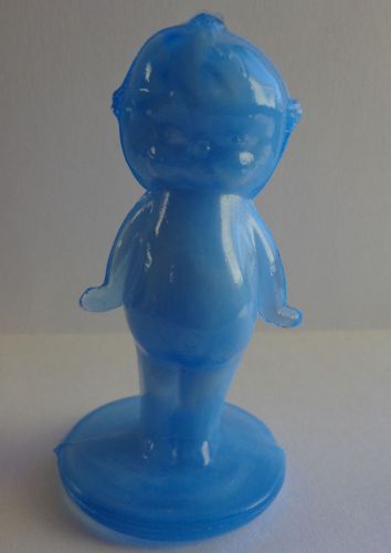 Early 78-83  Blue Slag glass Kewpie cupie  doll girl figurine boyd childs estate