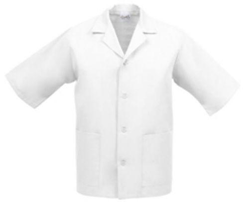 K71 White Unisex Smock Large 4 Color Match Buttons 65/35 poly-cotton 79172