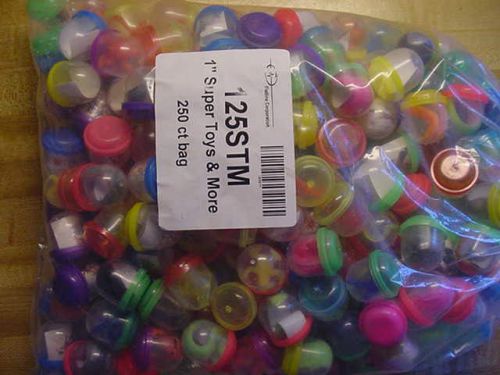 SUPER TOYS &amp; MORE 250 ct 1&#034; capsules Flatline 125STM NIB vending parties gifts