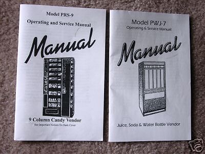 Antares Combo Vending Soda Snack Operating Manuals Set