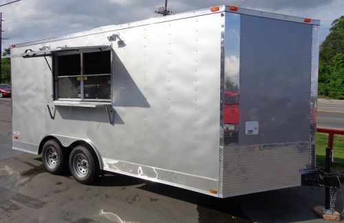 Concession trailer 8.5&#039; x 16&#039; (silver frost) vending catering custom food cart for sale