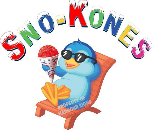 Sno-Kones Snow Cones Shaved Ice Concession Trailer Cart Food Truck Decal 14&#034;