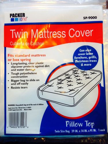 Twin Mattress Cover Plastic Mattress/Box Spring Protector by Packer One SP-9000