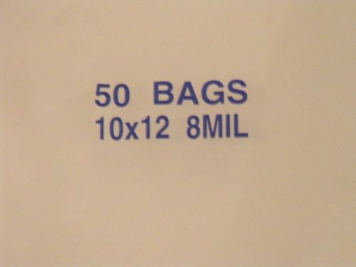 Pack of 50 heavy gauge 8 mil 10x12 zip lock bags for sale