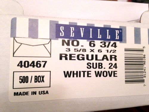 Seville No. 6 3/4 Regular Envelopes 3 5/8 x 6 1/2 White Qty 500