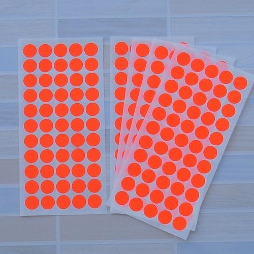 550 Neon Color Code Circle Sticky Labels 16 mm Dot Stickers, Tags Self Adhesive