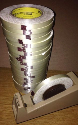 24 ROLLS Scotch brand Filament Tape, 12mmX 55m  + dIspenser --See our TIRE STUFF