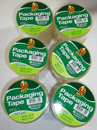 Packaging Tape Clear Duck Brand 12 Rolls Lot 50 Yards Each 1.88 Inch Mail Ship