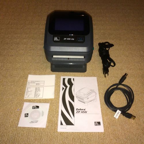 Zebra ZP450 CTP - Shipping Label Thermal Printer - ZP 450 - With power and USB