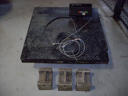 Toledo industrial 1000lb. platform floor scale w/ digital indicator &amp; weights for sale