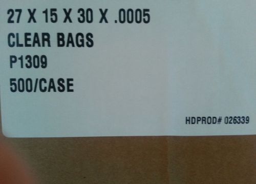 Clear Translucent PlasticTrash Bags 27 x 15 x 30 x .0005   #P1309 500/case NEWT