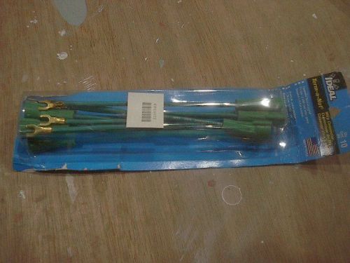 Ideal term-a-nut grounding wire connector green #12 awg #10 fork 10 pack 30-3380 for sale