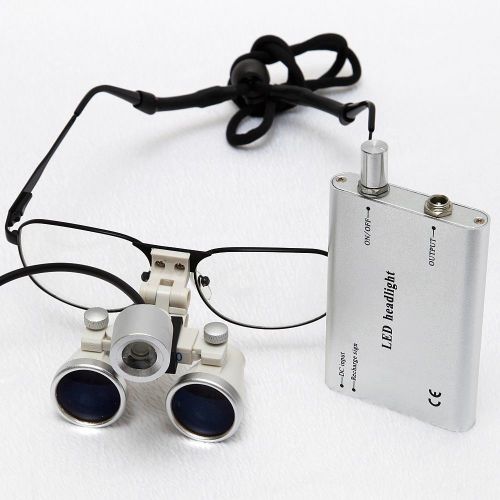 Dental Surgical Medical Binocular Loupes 3.5X420 Optical Glasses w LED Headlight