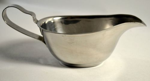 Vintage Stainless Steel Gravy Sauce Boat Bowl