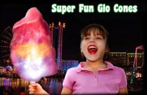 NEW 8 Function LED Cotton Candy Glo Cones-Pack Of 10